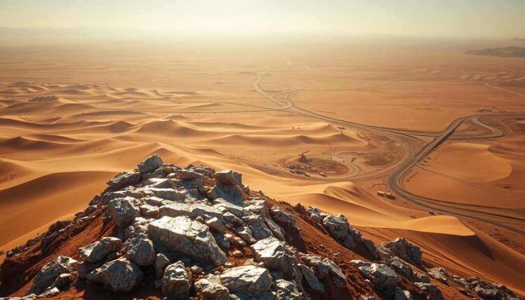 aluminum ore mining locations in desert terrain