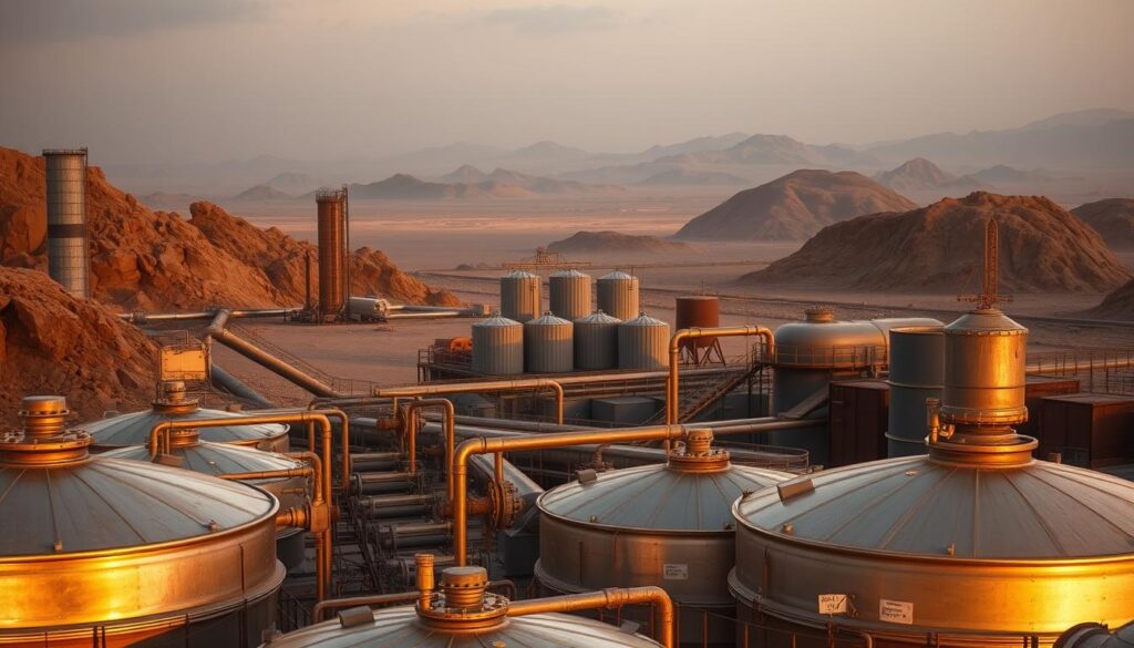 medium ore refinery setup with water storage